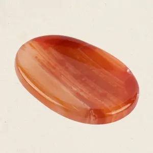 Carnelian Crystal Worry Stone for Anxiety Relief, Healing Crystals & Natural Energy Healing Thumb Stone, Perfect Meditation & Spiritual Gift