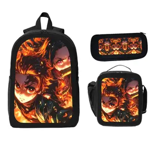 demon slayer Cartoon 3set Casual Backpack Bag Lightweight Backpack Fans Gift Travel Laptop Backpack set school bookbag