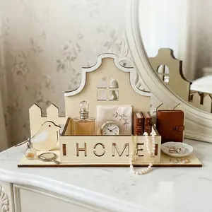 Wooden Home Decor Birdhouse Key Jewelry Holder, Desktop Tray Organizer, Watch & Accessory Stand, DIY Colorful Storage, Rustic Farmhouse Style Gift, Countertop Storage Container