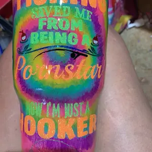 Custom Tie Dye Yeti Tumbler - Hand Painted - Drinkware, Bottle