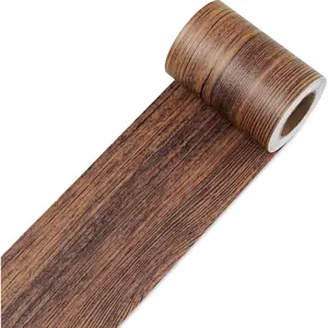 3"x236" Wood Border Peel and Stick Wood Grain Wallpaper Self Adhesive Removable Vinyl Mirror Frame Border for Bedroom Home Decor