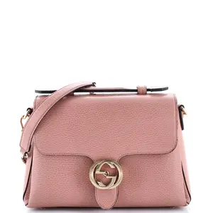 Pre-owned GUCCI Leather Shoulder Bags Interlocking Top Handle Bag Medium by Rebag