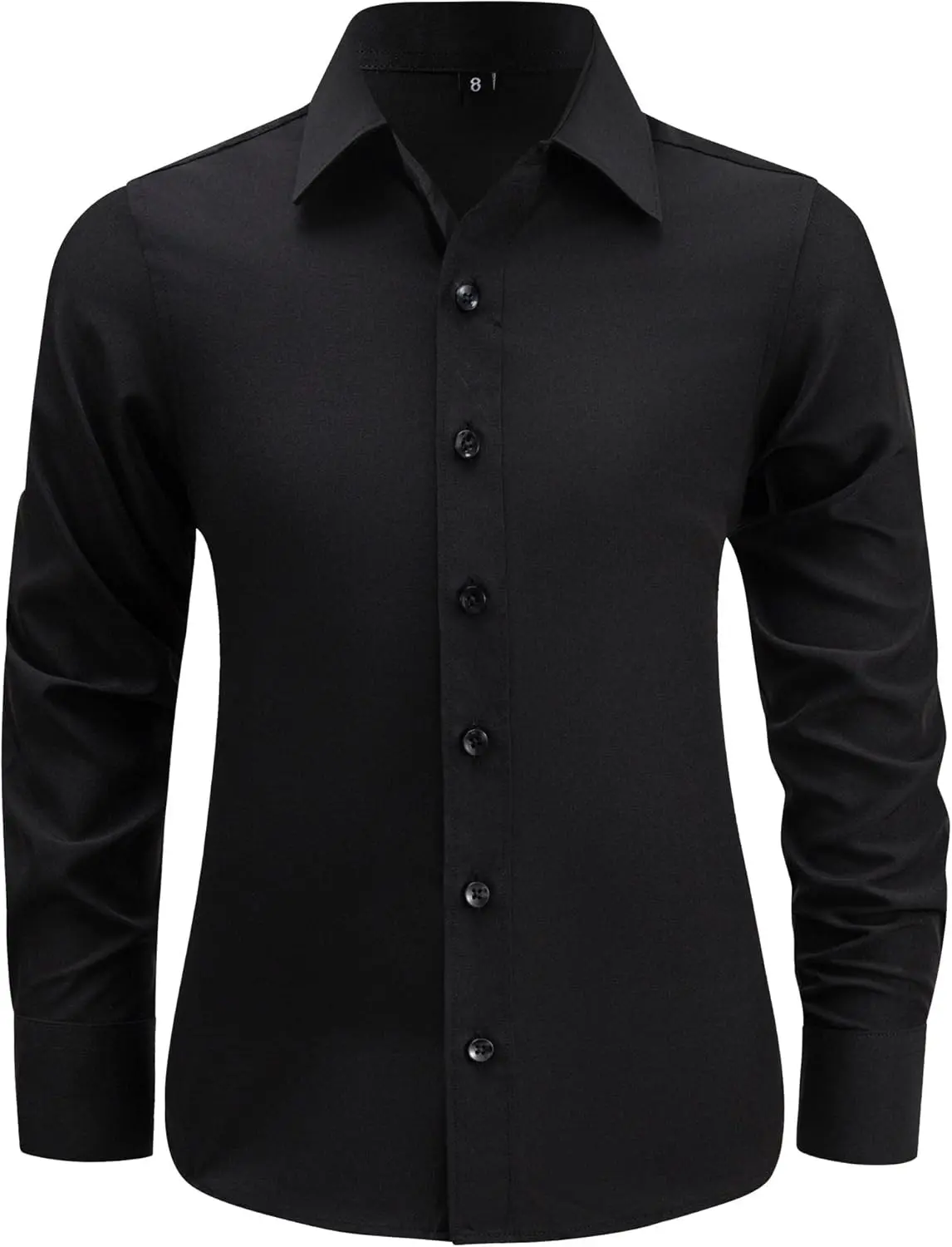 Boys Dress Shirt Wrinkle-Free Stretch Button Down Shirt Kids Long Sleeve Formal Button Up Shirt