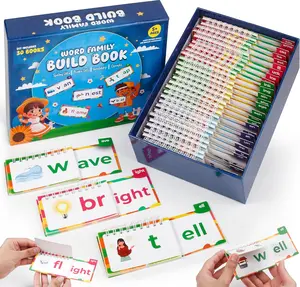 30 Phonics Flash Cards Flip Books, Reading and Rhyming word, Prefixes Word Families, Learn to Read and Write, Kindergarten Sight Word Flash Cards & Reading Games