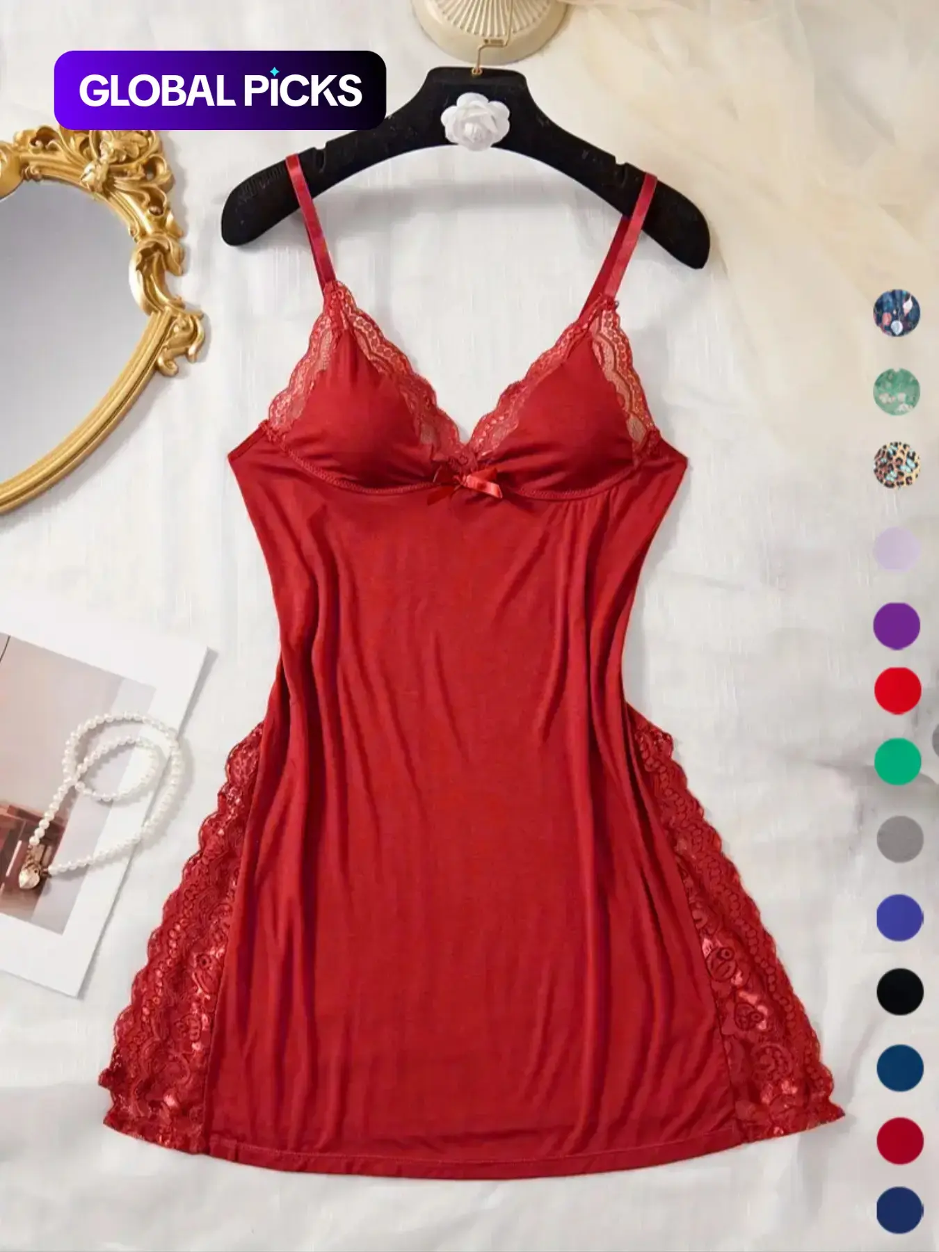 Women's Contrast Lace Bow Front Split Backless Fitted Cami Nightdress,  Feminine Womenswear Breathable Sleep Dress Nightwear for Women, Soft  Comfortable Solid Modal Spaghetti Strap Nightgown for Women, Loungewear -  TikTok Shop