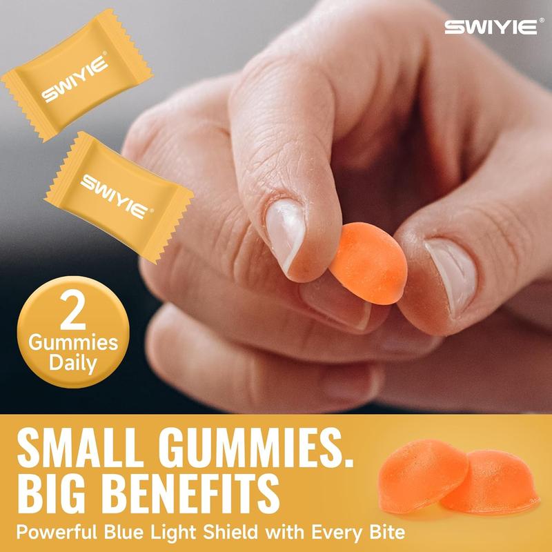 Swiyie Lutein & Zeaxanthin Gummies - Eye Health Supplement with Astaxanthin, Vitamin C E- Blue Light Defense, Vision Support, Berry Flavor - 60 Healthcare Dietary Fitness Edible vit b12 dietary edible fitness swivie lutein collagen Colagen goomz Bathroom