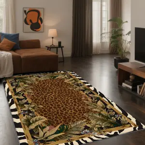 Velvet soft and comfortable patterned printed carpet, suitable for multiple scenarios, available in various sizes, soft and non-shedding.