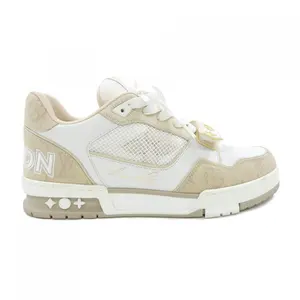 Pre-owned Louis Vuitton Denim Small Leather Goods LV Trainer Monogram Sneakers