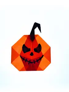 Origami Pumpkin/Jack-o-Lantern Suncatcher