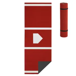 Baseball and Softball Batting Mat, 10 x 3.8 ft Professional Hitting Training Mat with Inlaid Home Plate, Heavy Duty Anti-Fade Turf for Indoor & Outdoor Practice, Portable Training Aid,Red