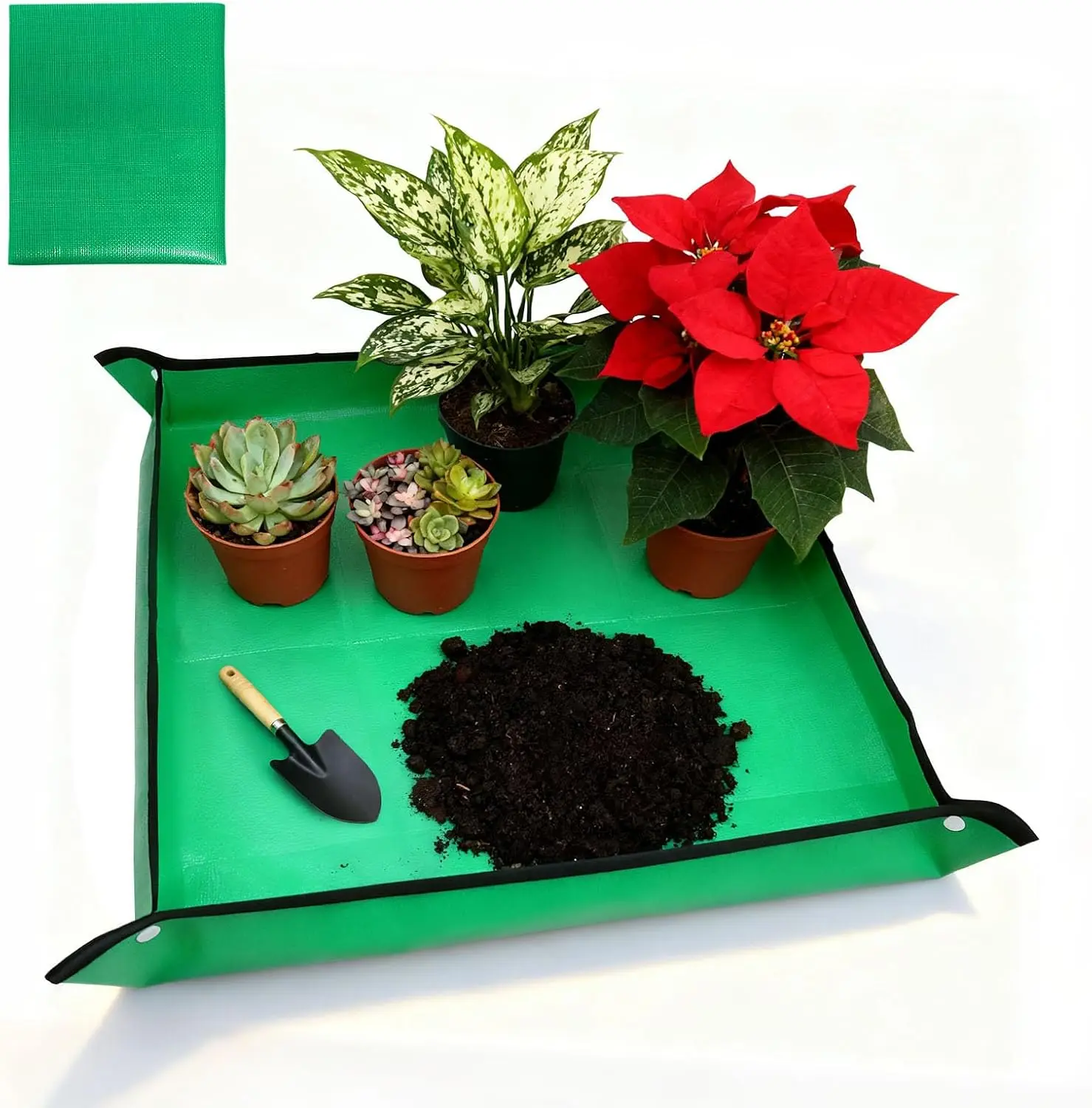 Repotting Mat for Indoor Plants - Waterproof Plant Potting Tray, Portable Gardening Mat for Succulents Soil Mess Control