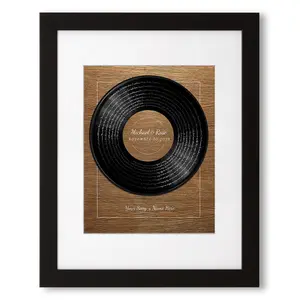 Personalized Music Lyrics Song Photo Unframed/Framed Prints vinyl record Names Date Song's Name on Prints Anniversary for Her,Wedding,Birthday,Engagement,Wall Decor