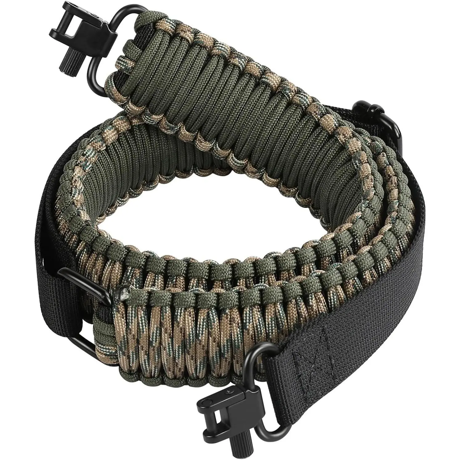 2 Point Rifle Sling, 550 Paracord Gun Sling for Rifle with Tri-Lock Swivels and Quick Adjustable Length Strap for Shooting, Hunting and Range