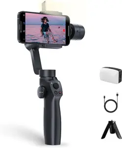 Gimbal Stabilizer for Smartphone, 3-Axis Stabilization Phone Gimbal Handheld with Fill Light,    YouTube Vlog Stabilizer for Android  15 14 13 Pro Max