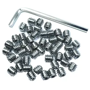 60pcs Set Screws 1/4-28 x 1/4" inch 304 Stainless Steel Allen Head Hex Hexagon Socket Set Screws with 1/8" Allen Wrench,Set Grub Screws Hex Allen Head Socket Set Screws.(1/4" Length)