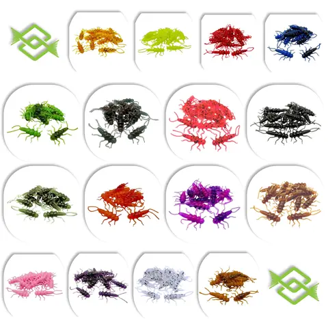 Creek Bugz (Stonefly) 1.375” - 15 pieces per pack - Artifical Fishing Baits Soft Plastic Fishing Lures - Trout, Bass, Perch, Crappie, Panfish bait