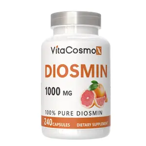 VitaCosmoX Diosmin Capsules 1000 mg - 240 Vegan Citrus Bioflavonoids for Circulation Support | Catered for Men & Women | Clean Label Supplement