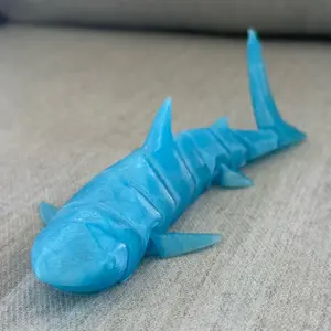Blue Shark 3D Printed Fidget - Customizable Articulated Design with Flexible Features, Ideal for Fidget Activities and Crafts
