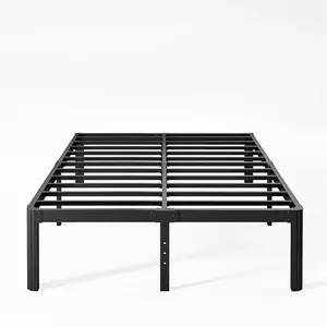 14 Inch High  Bed Frame No Box Spring Needed, Platform Bed Frame  Size Metal with Round Edge, Easy Assembly, Heavy Duty, Black