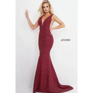Jovani 45811 Jersey Plunging Neckline Prom Long Dress