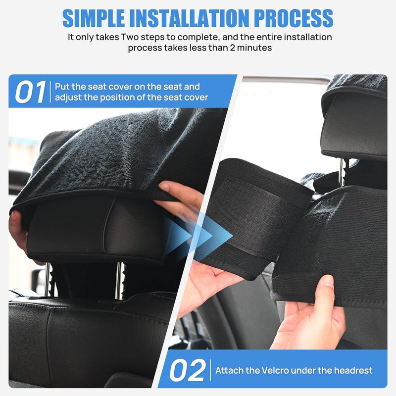 Nilight Car Seat Cover Black Terry Fabric Water and Sweat Absorbent Ideal for Running Gym Workouts Beach Swimming and Hiking Suitable for Cars Truck SUV