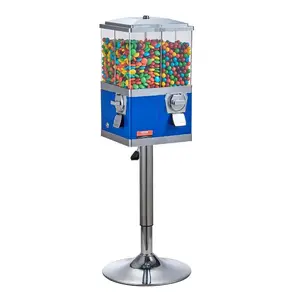 VEVOR Commercial Vending Machine, Triple Compartment Candy Dispenser with Iron Stand, Gumball and Candy Machine for Business, Coin Operated Gumball Bank for Toy Capsules Bouncy Balls Candy Nut, BlackVEVOR Super Brand Day