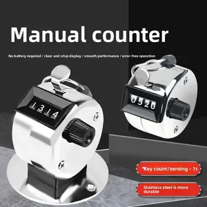 0-9999 Manual Mechanical Counter, 3pcs Silver Stainless Steel Hand Tally Clicker, Metal Clicker for Crowd/People Counting