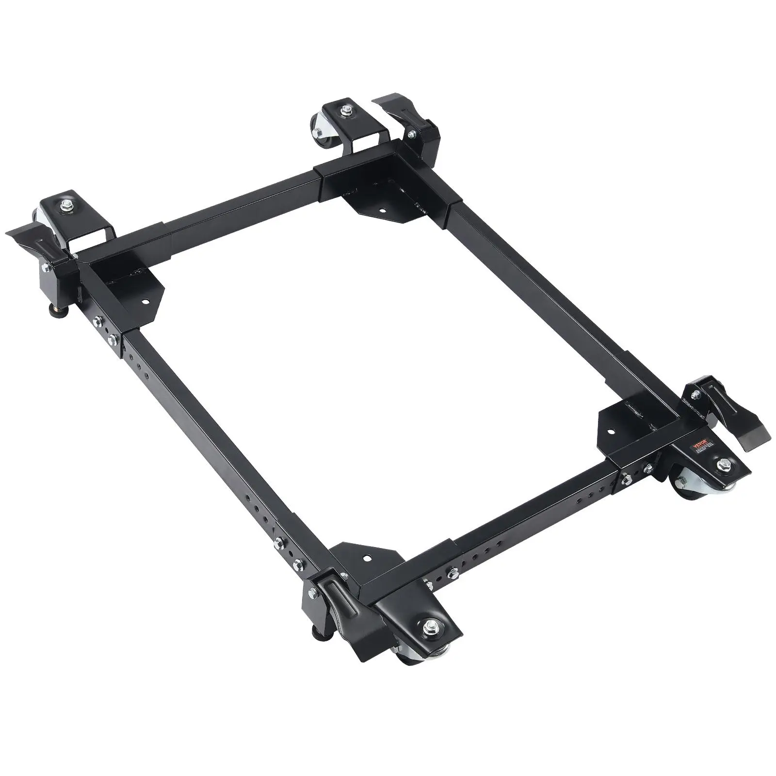 【BackToSchool】VEVOR Heavy Duty Carbon Steel Universal Mobile Base Hardware, 1500 lbs Capacity, Adjustable Size 20"x24.5"-28"x33.5" with Adjustable Rods, 4 Double Swivel Wheel Casters, Snaps Together, for Workshop Garage Woodworking Bandsaw Equipment, Fath