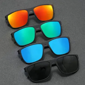 4-Pack Unisex Square Polarized Sunglasses - Lightweight Frame with UV Protection