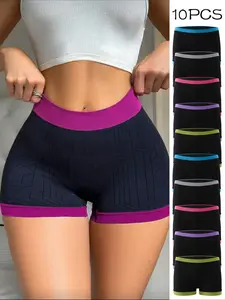 Women's High Elasticity Underwear Set, Comfortable Breathable Basic Smooth Seamless Panties, Perfect for Parties & Daily Wear, All-Season Use, 10-Pack