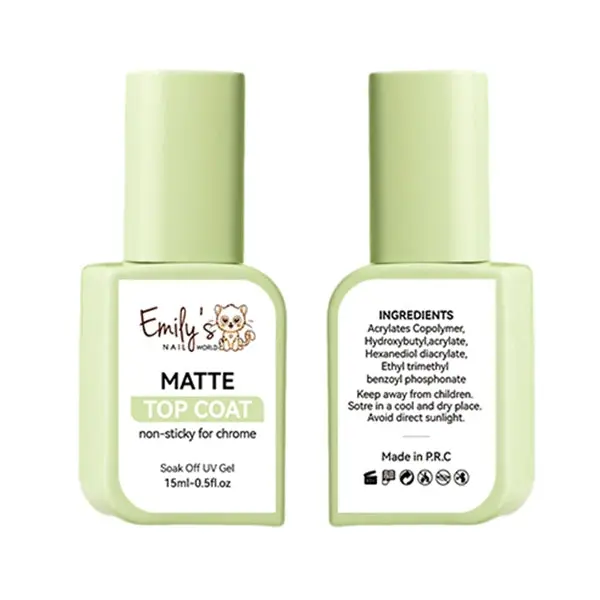 Matte Top Coat 15ml (Non-sticky for Chorme)