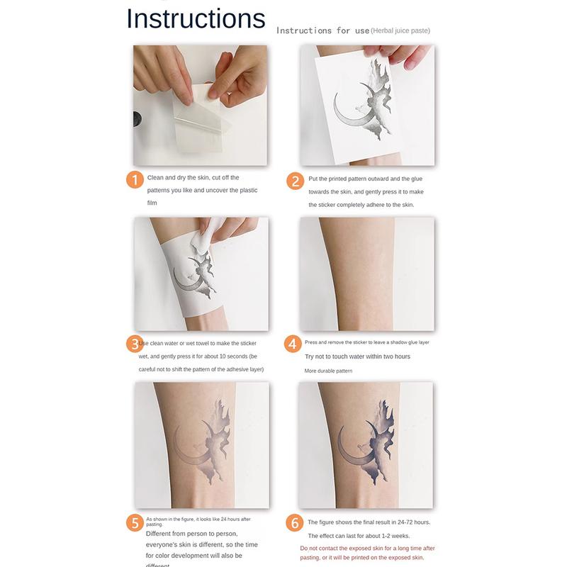 6 Large Graphic Tattoo Stickers, Including 1 With Floral Elements, 1 With Medusa, 1 With Cross And Other Elements. Lasts For 7-15 Days, Water-resistant And Resistant To Friction, With Realistic Effect. Suitable For Those Who Don't Want To Get A Tatt