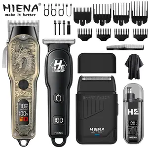 Metal Dragon Collector‘s Gift Set｜Rechargeable Professional Hair Clipper Kit with Vintage Full-Body Metal Dragon Engraving, Full Kit for Home & Salon Use. A Tasteful Gift for Men