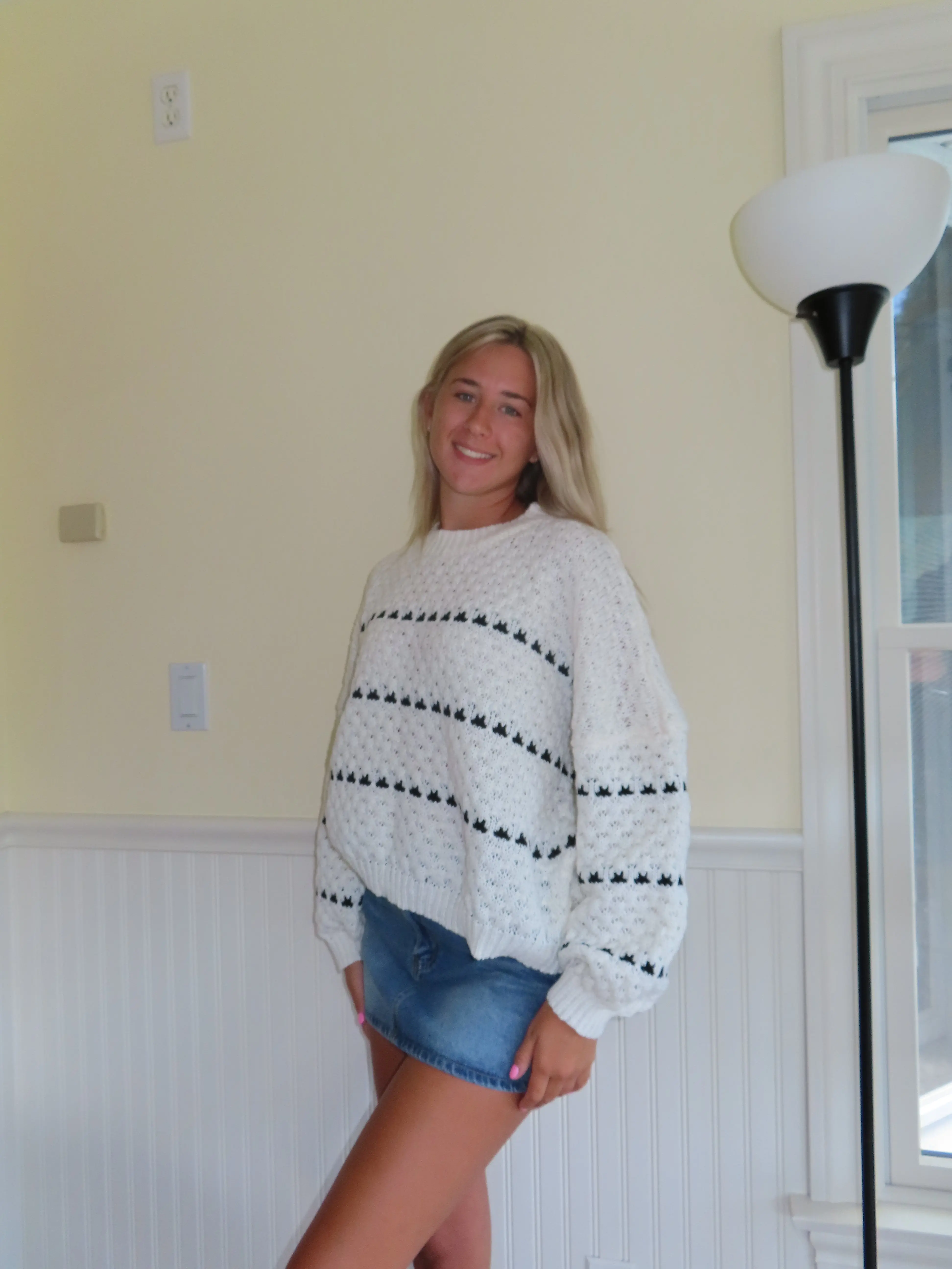 White Hearts Sweater
