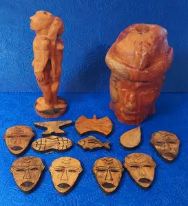 Olokun Ifa Wooden Tool Set Handmade Cedar Babalawo Orisha Altar Tools