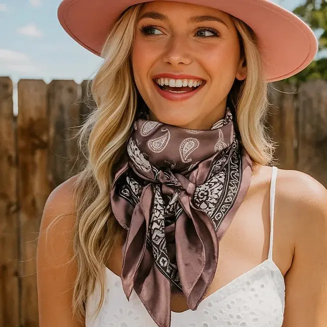 Two Tone Paisley Wild Rag - Western Scarf