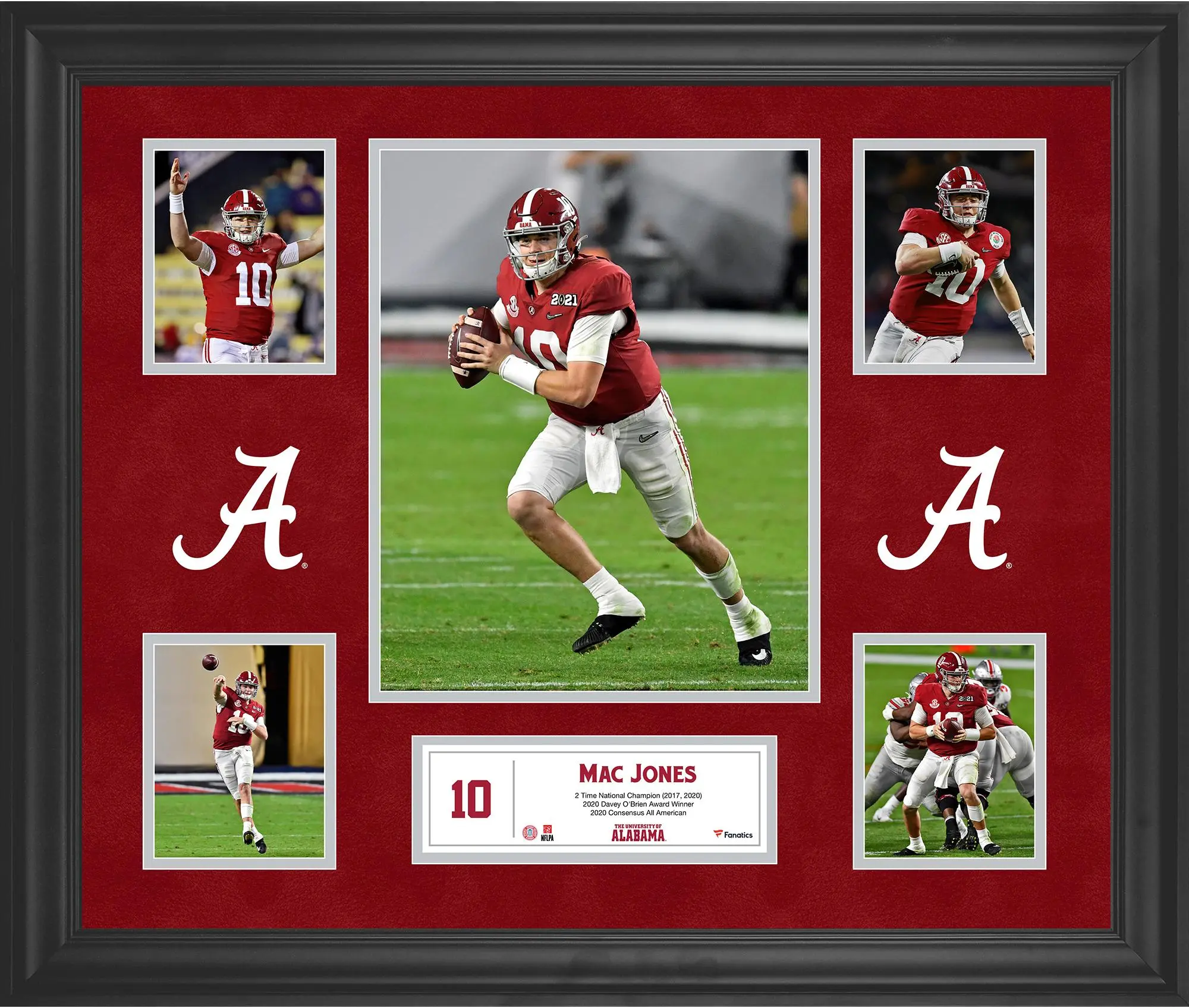 Mac Jones Alabama Crimson Tide Framed 5 Photo Collage