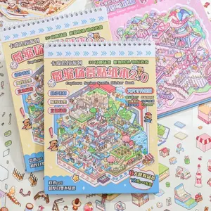 Capybara Series 3D Miniature Scene Sticker Book with 20 Sheets, DIY Handcrafted Fun Stickers for Unique Collage and Decorations