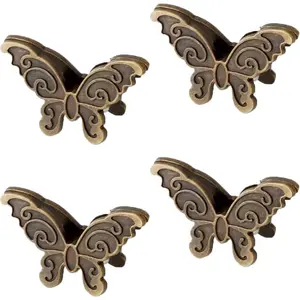 4Pcs Butterfly Metal Paper Clip Book Clips Binder Clips Vintage Bullet Junk Journal Clips Notebook Accessories Decorative Clips for Office Home DIY Use School Stationery Bronze