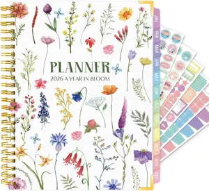 Guasslee 2026 Planner, Weekly and Monthly Planner from January 2026-December 2026, 6.1"X8.4" Aesthetic Agenda Book Planner with Back Pocket, Stickers, Coated Tabs, A5 Size GuassLee