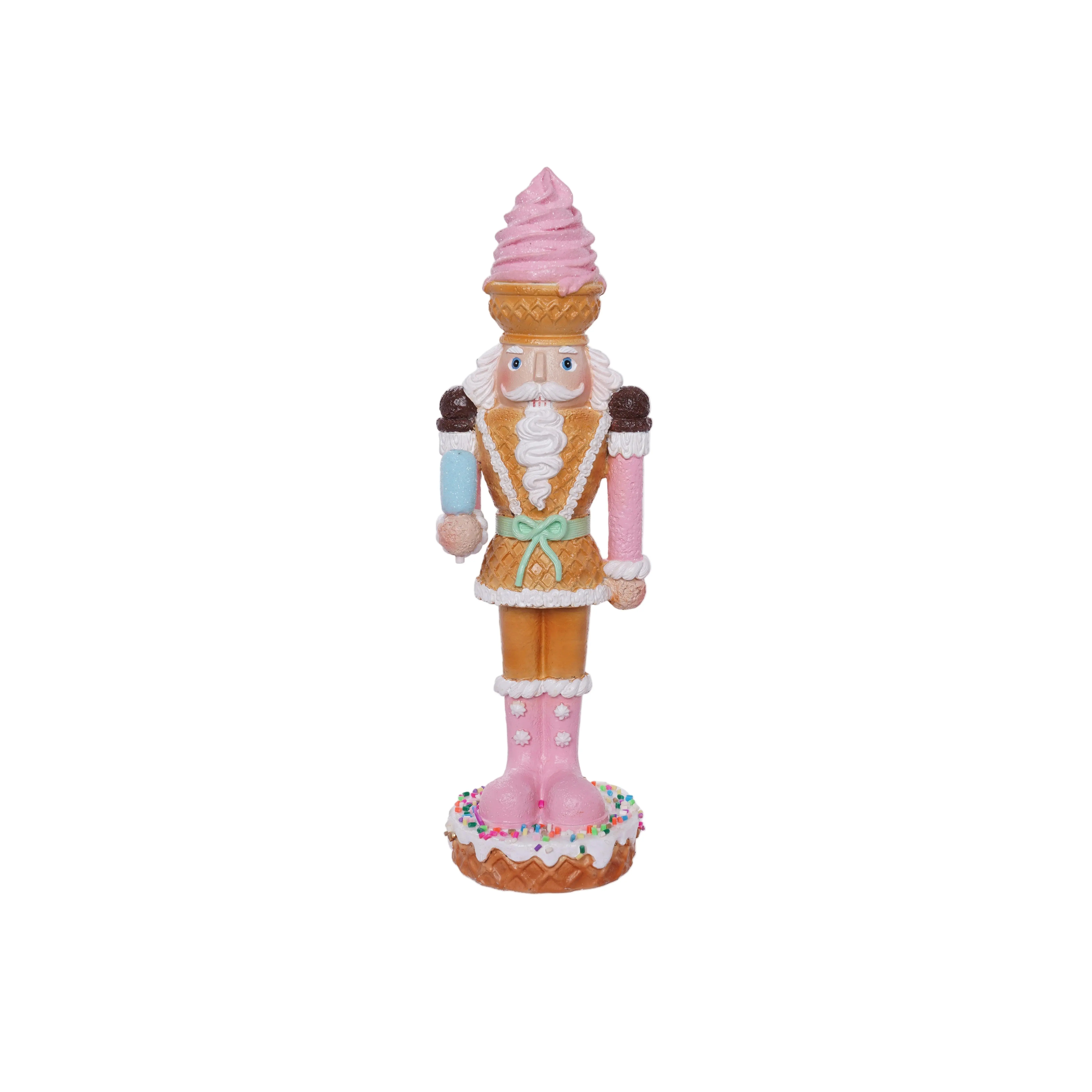 9" Ice Cream Nutcracker With Pink Boots