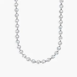 en route Rose Cut Riviere Necklace, Continuous Stream of Watery Light, Perfect for Adding Candlelit Glamour to Chic Layered Ensembles