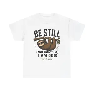Be Still And Know I Am God Sloth T-Shirt | Faith Christian Tee
