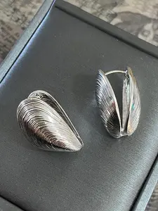 Vintage Creative Shell Design Hoop Earrings, Fashionable Jewelry for Women, Trendy All-match & Exquisite Jewelry for Birthday Gift, High quality earrings