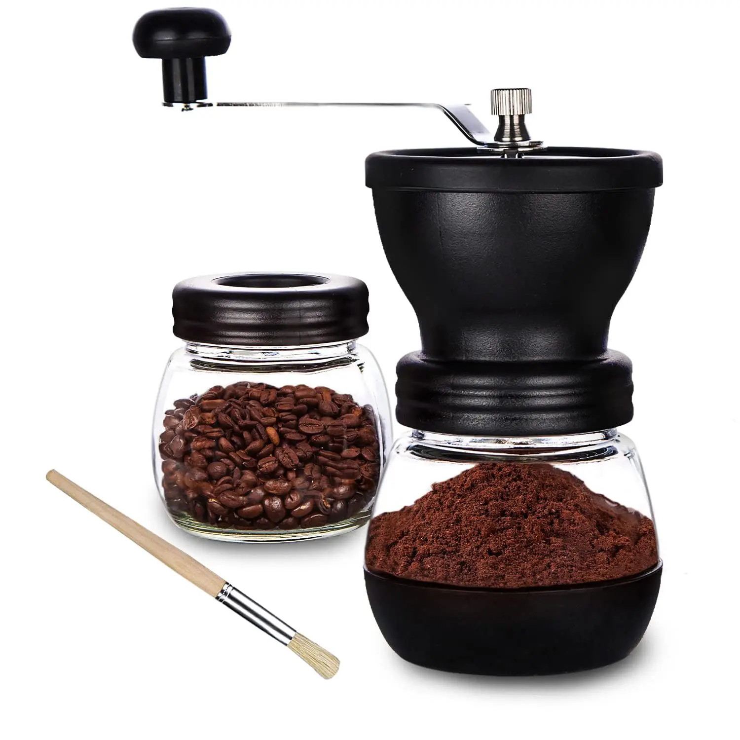 Vintage Manual Coffee Grinder for Fresh Coffee Anywhere - Portable Hand-crank Coffee Bean Grinder - Multifunctional for Spices, Herbs & Muts Grinding