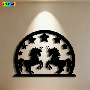 1pc Unicorn Metal Wall Art, Magical Unicorn Statue Mural, Ideal Gift for New Year, Easter, Fantasy Decor Enthusiasts, Weather-Resistant Metal Wall Decor Wall Sculptures, Perfect for Bedroom Wall & Garden Fence, Enchanting Unicorn-Themed Decor