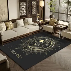 Moon & Sun Pattern Floor Mat, Non-slip Soft Floor Carpet, Decorative Area Rug for Home Living Room Bedroom, Home Decor