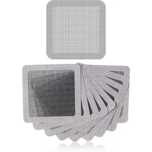 10pcs Self Adhesive Gray Mesh Repair Patch Window Screen Repair Kit for Repairing Screen Windows Doors Tent Net Silver