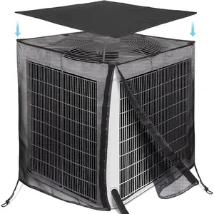Air Conditioner Cover for Outside Units, 32'' x 32'' x 36" Full Mesh with 600D Detachable Waterproof Top, All Seasons Outdoor Central AC Protector Against Leaves, Weeds, Cottonwood and Debris