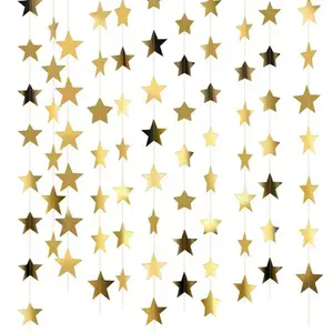 Glitter Star Garland Banner Decor Feet Star Hanging Bunting Banner Twinkle Backdrop for Homecoming Classroom Wedding Birthday Halloween Christmas Party Supplies